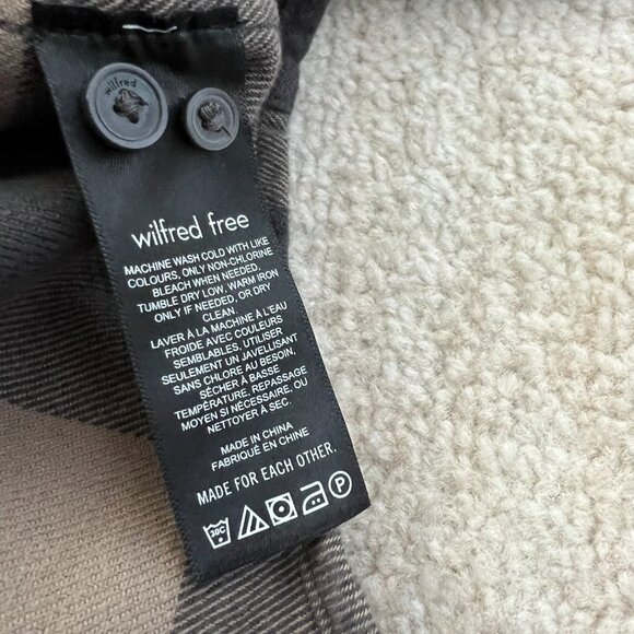 Aritzia Wilfred Free Sail Long Sleeve Button Up Flannel Shirt Top S - Picture 10 of 10